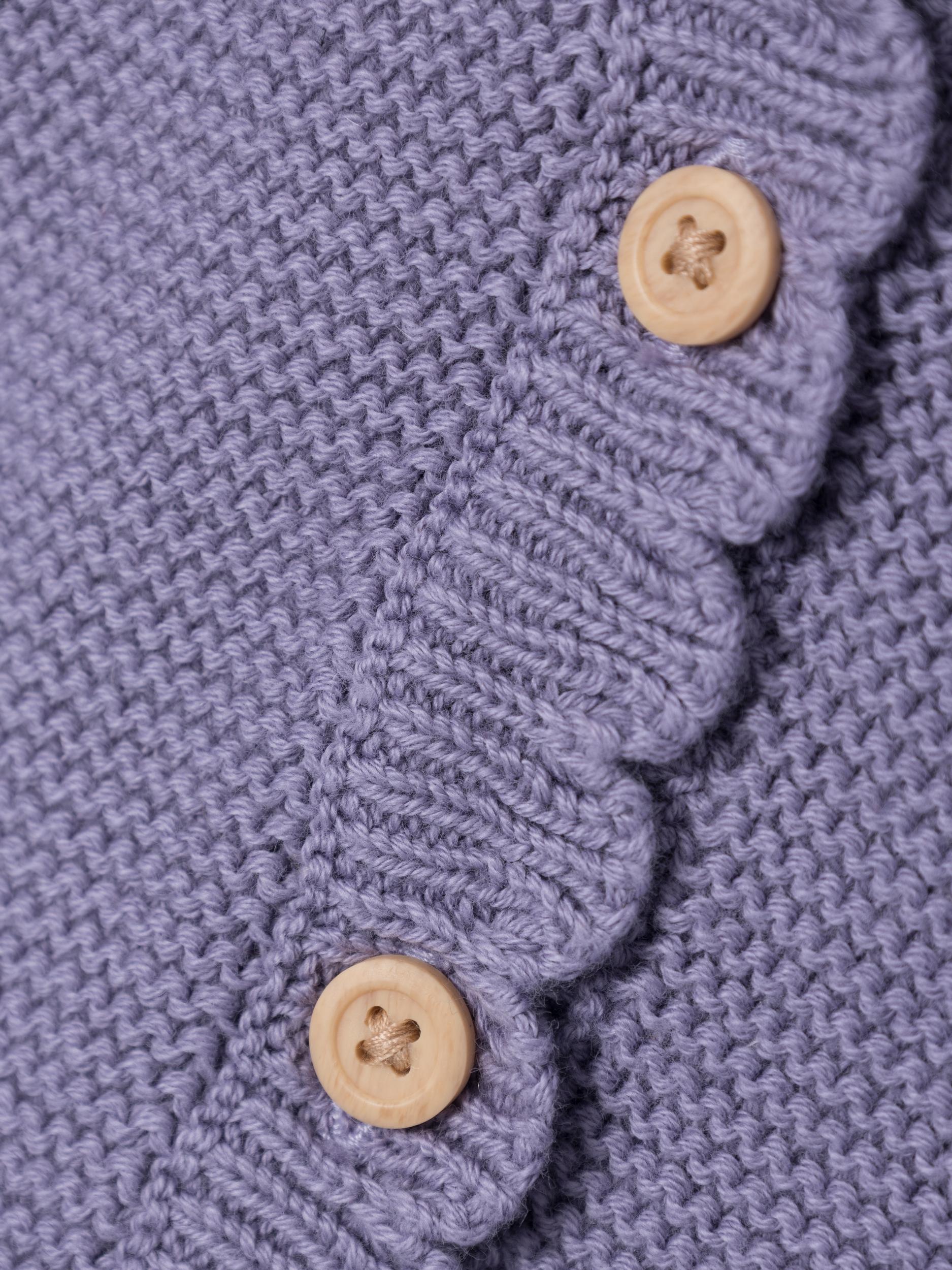 Girl's Kisille Long Sleeve Knit Card - Lavender Gray-Close Up View