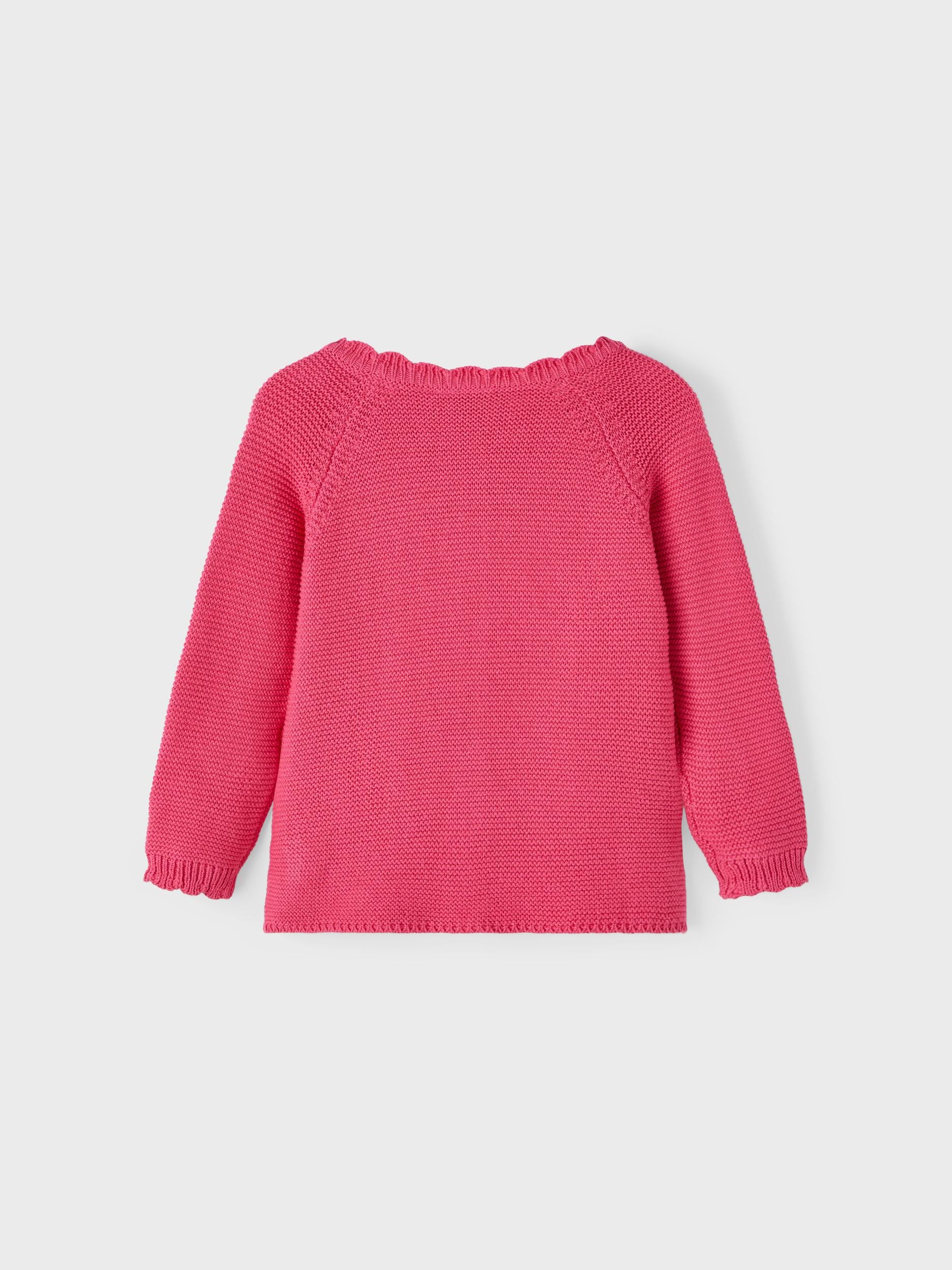 Girl's Kisille Long Sleeve Knit Card - Pink Flambé-Back View