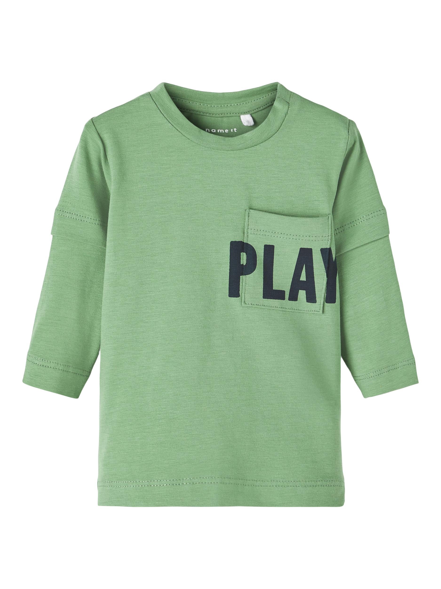 Boy's Labu Long Sleeve Top-Dill-Front View