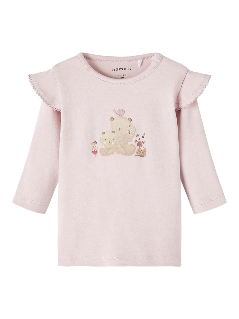 NAME IT Lindy Long Sleeve Top-Violet Ice Violet Ice front view