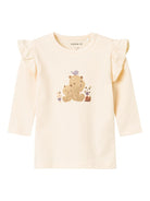 NAME IT Lindy Long Sleeve Top-Buttercream Buttercream front view