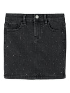 NAME IT Sia Slim Denim Skirt 6138-Black Denim Black Denim front view