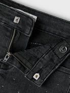 NAME IT Sia Slim Denim Skirt 6138-Black Denim Black Denim model front view
