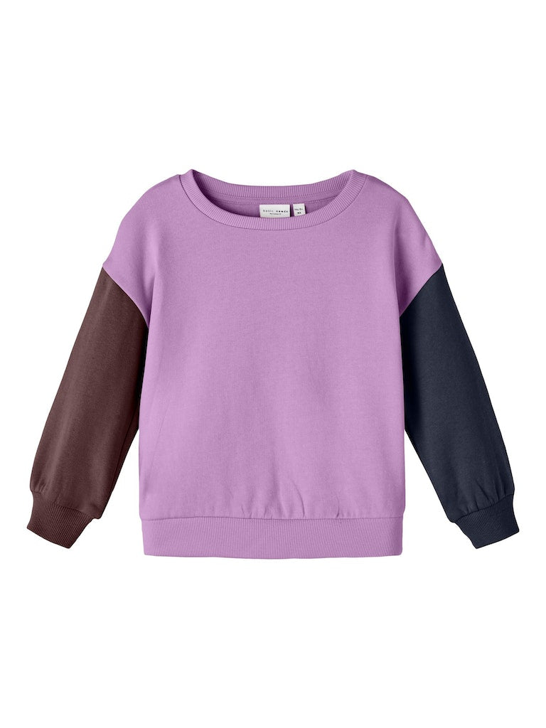 Girl's Visusan Long Sleeve Boxy Sweat-Violet Tulle-Front View