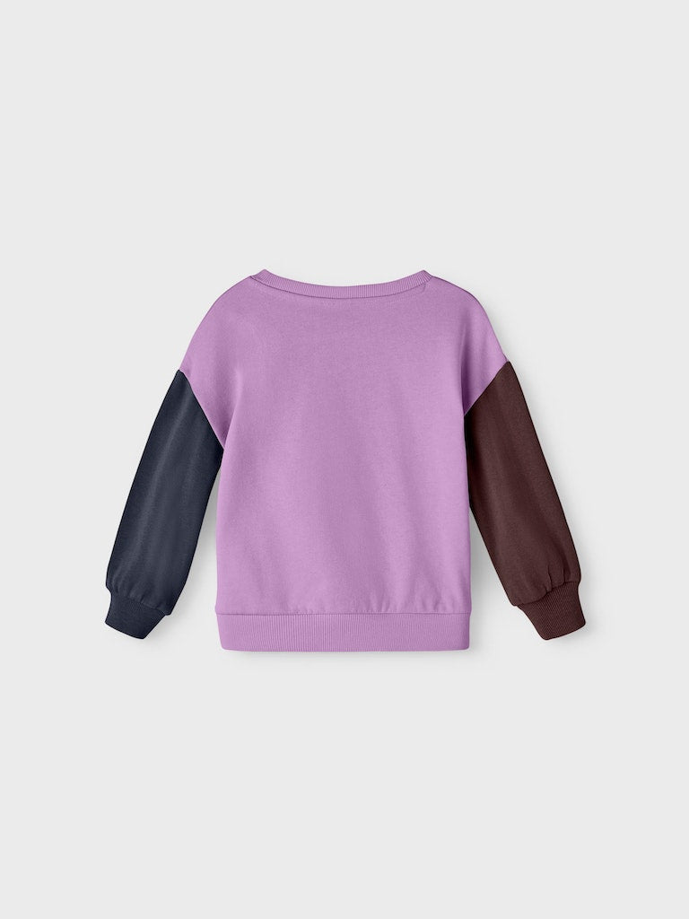 Girl's Visusan Long Sleeve Boxy Sweat-Violet Tulle-Back View