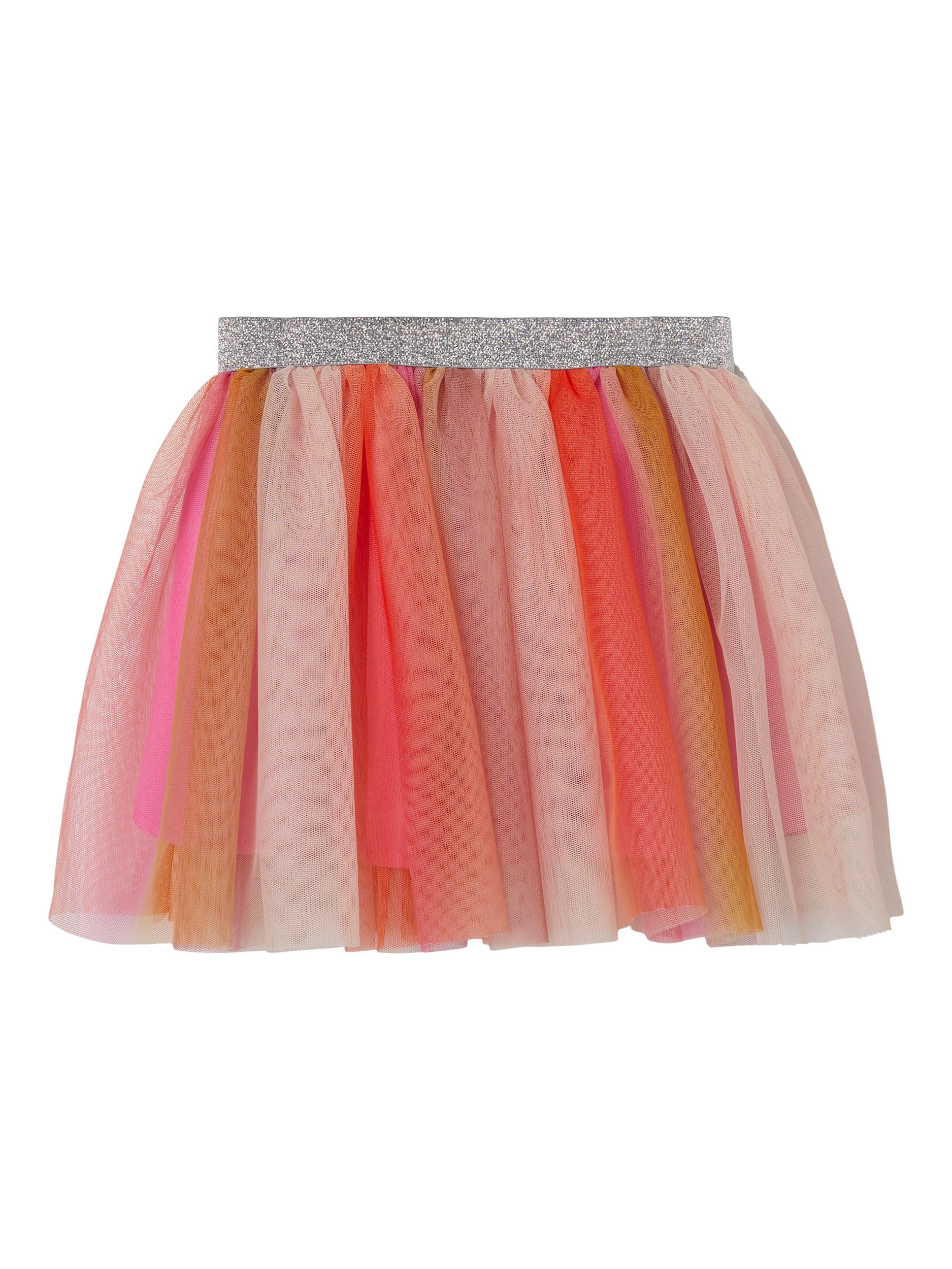 Girl's Nudella Tulle Skirt - Pink Cosmos-Front View