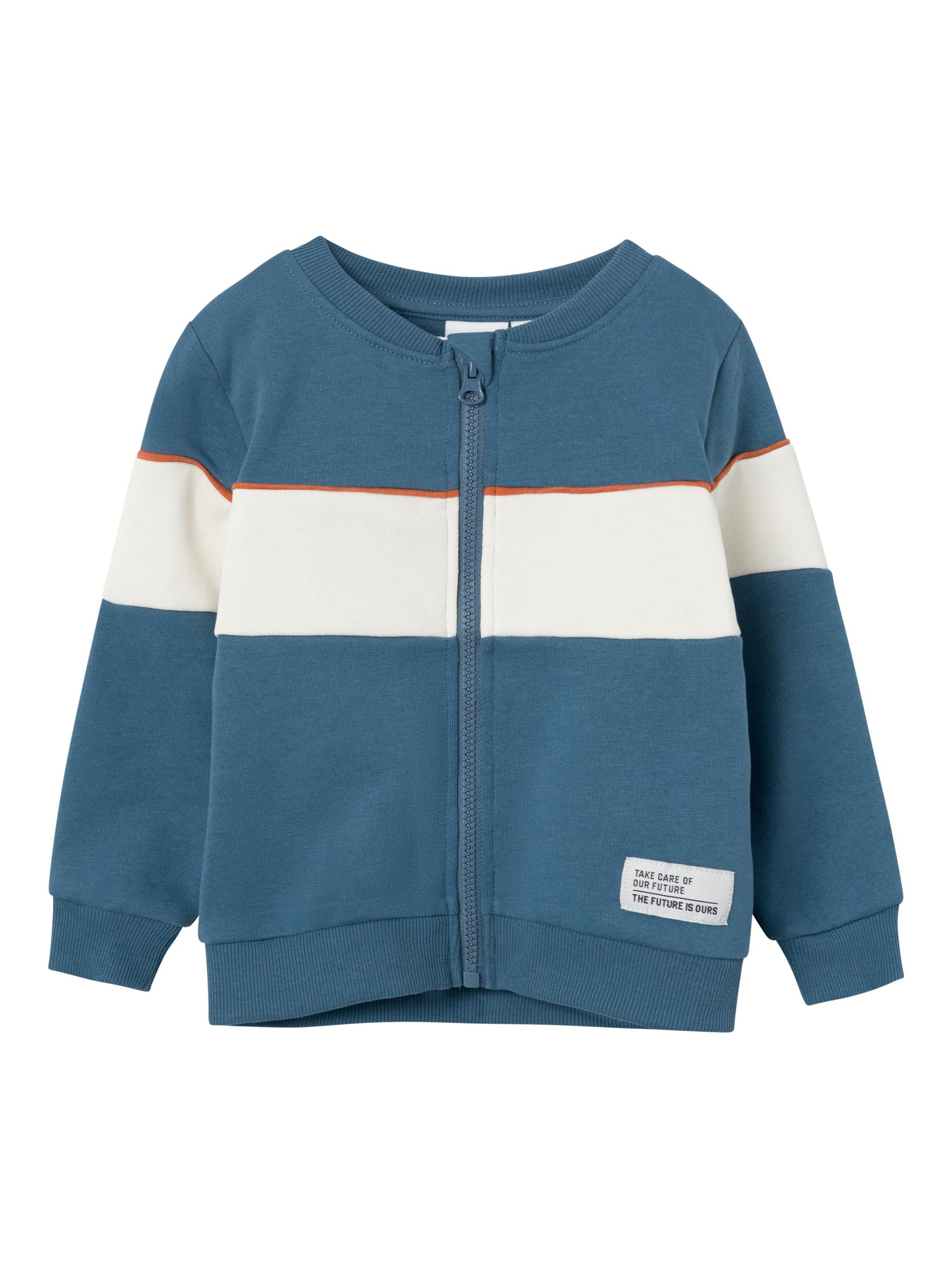 Boy's Nulle Sweat Cardigan-Bluefin-Front View