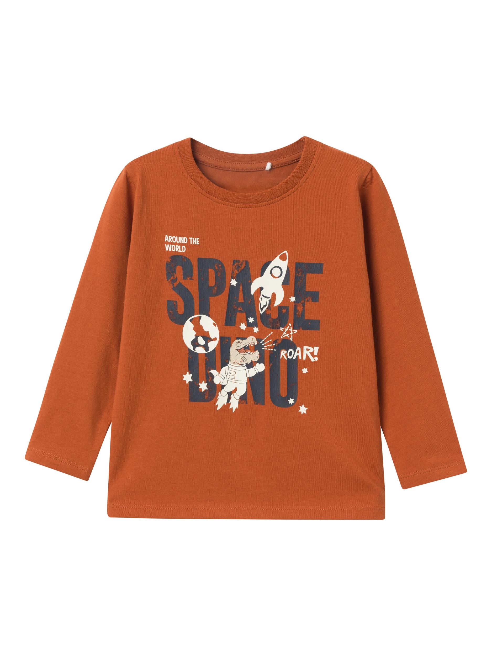 Boy's Niels Long Sleeve Top - Bombay Brown-Front View