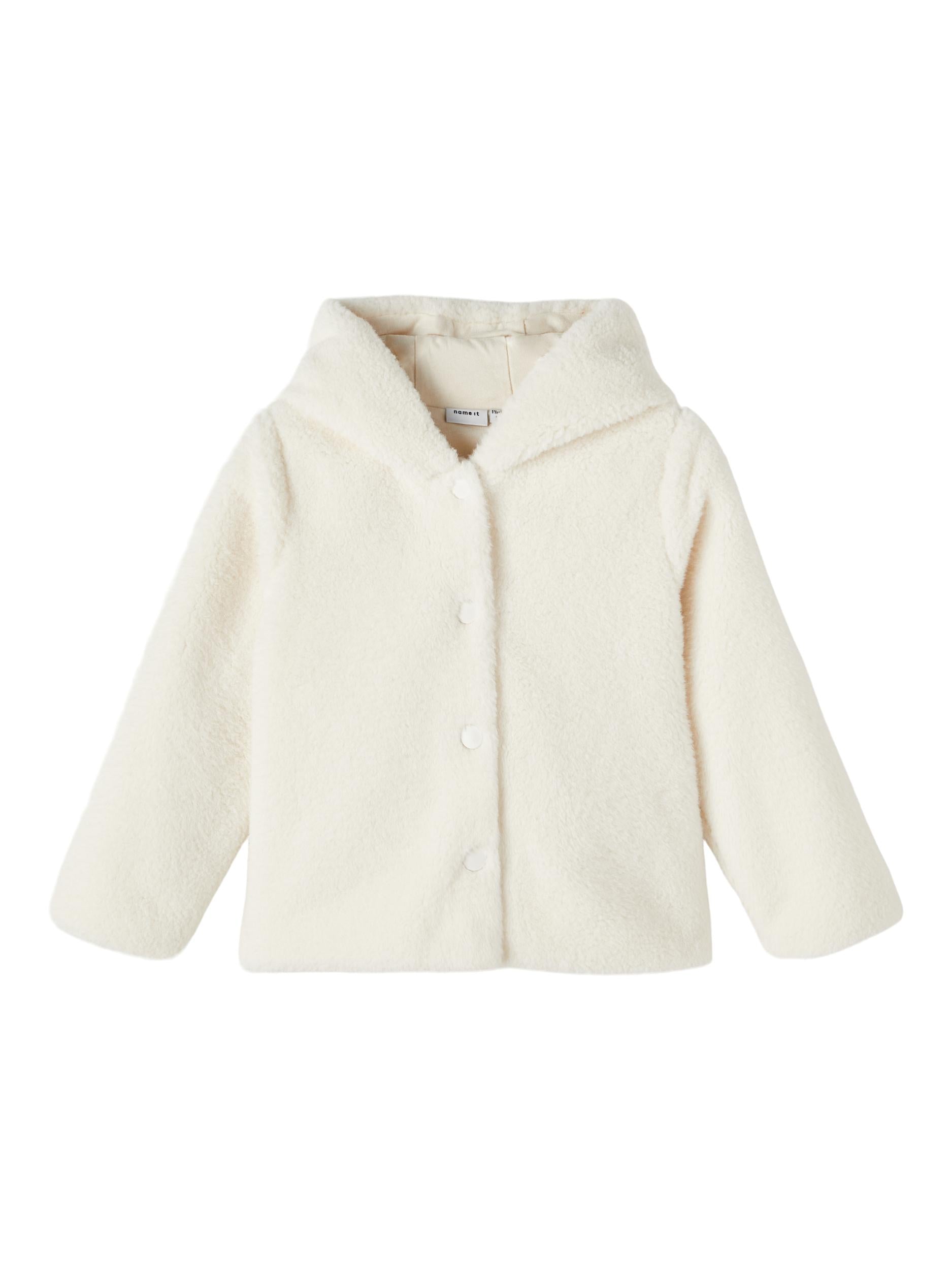 Girl's Olive Teddy Cardigan - Jet Stream-Front View