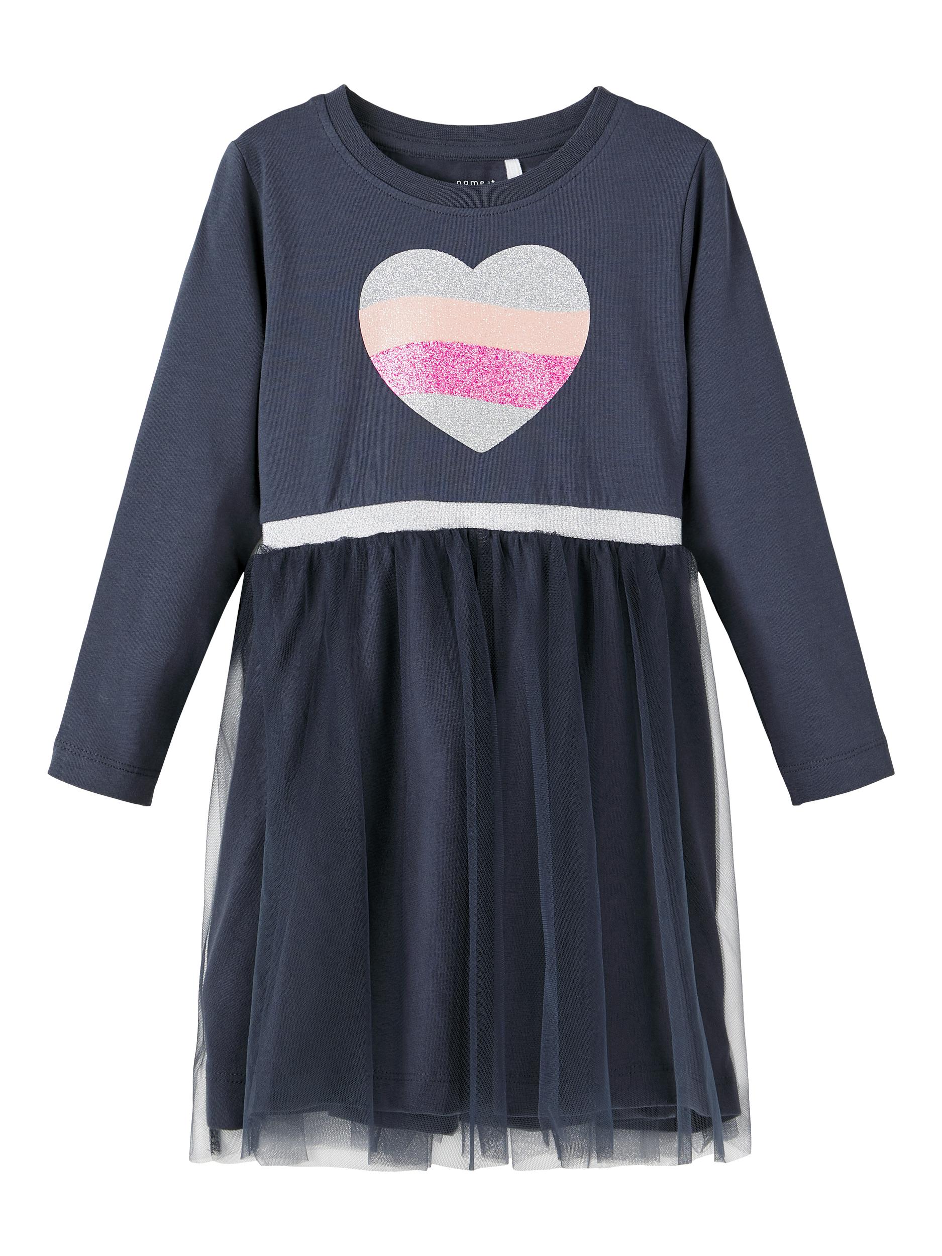 Girl's Norstar Long Sleeve Dress-India Ink-Front View