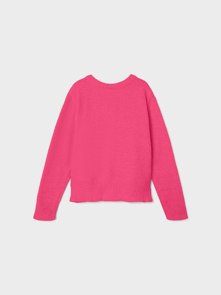 Girl's Kandi Long Sleeve Knit Cardigan-Pink Flambé-Back View