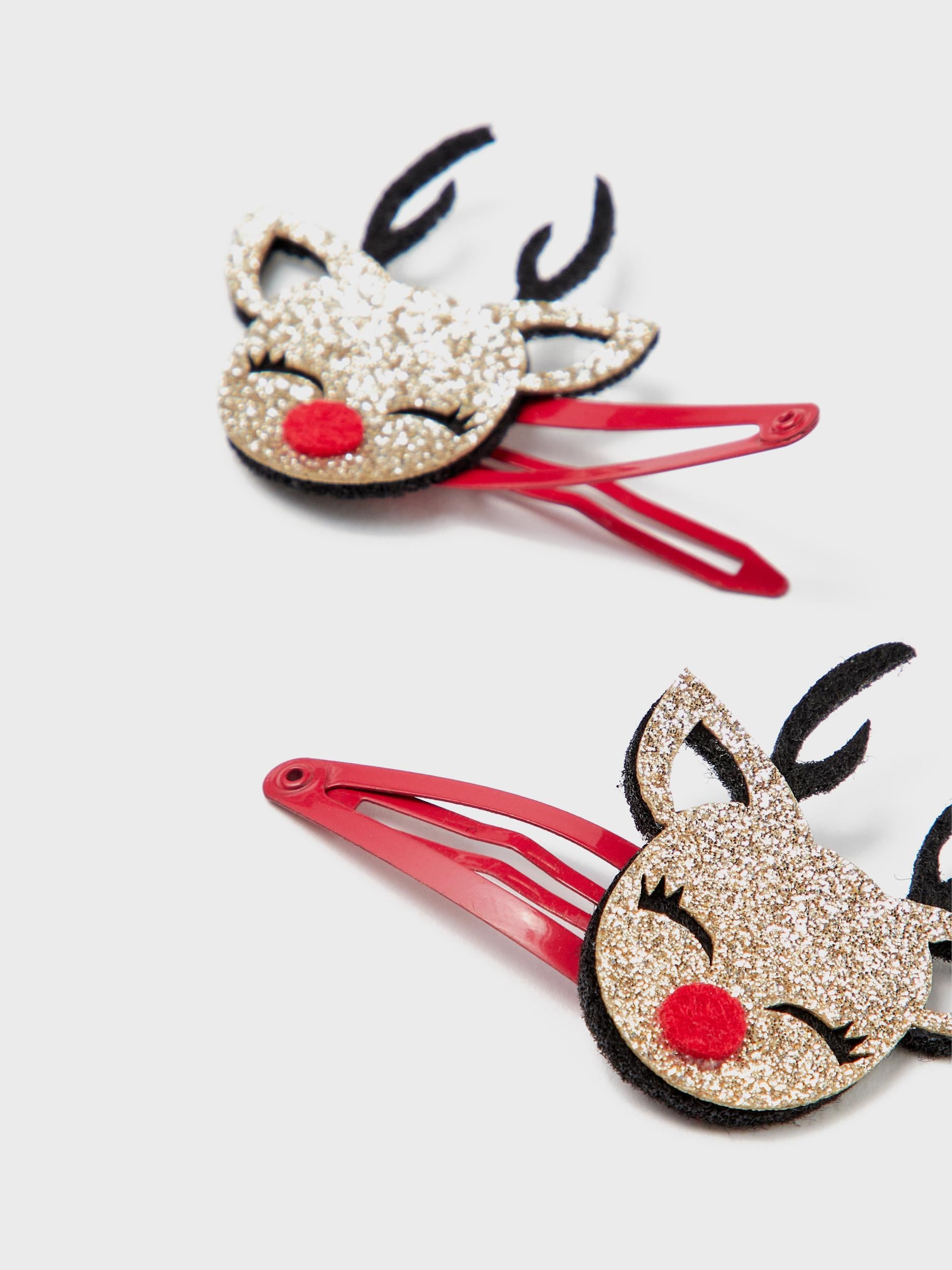 Omus 2 Piece Hairclips-Jester Red