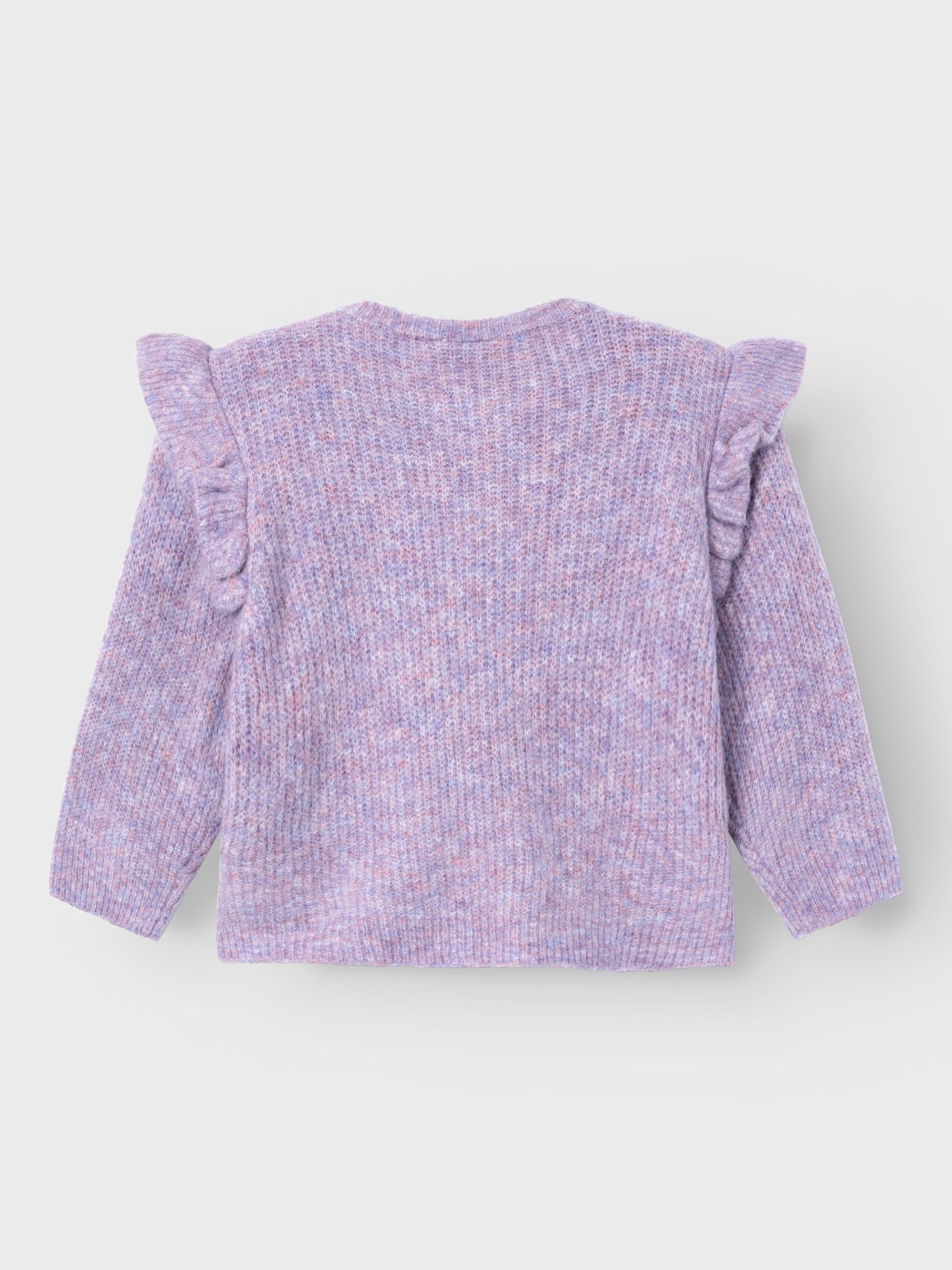 Girl's Sollar Long Sleeve Knit-Lavender Mist-Back View