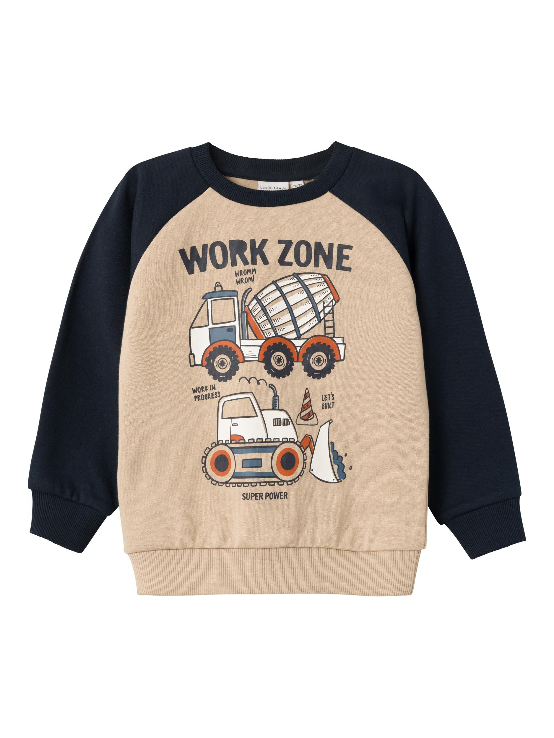 Boy's Vildar Long Sleeve Sweat-Oxford Tan-Front View