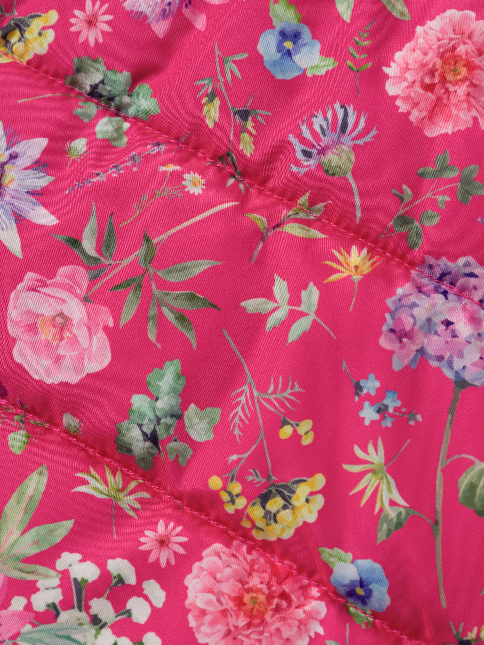 Girl's Mylane Vest Fun Flowers-Fandango Pink-Close Up View