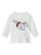 NAME IT Siria Long Sleeve Top-Jet Stream Jet Stream front view