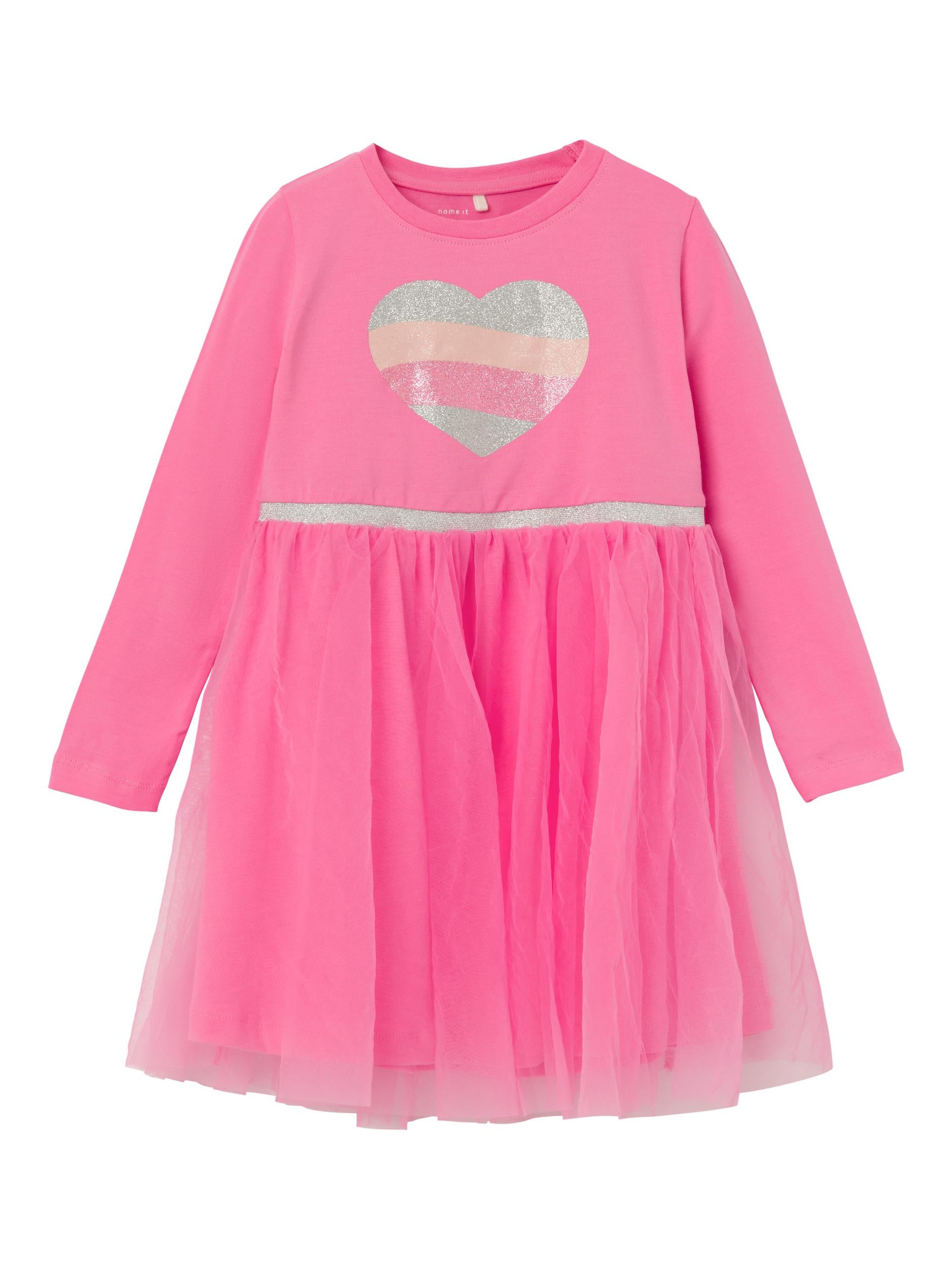 Girl's Norstar Long Sleeve Dress-Pink Cosmos-Front View