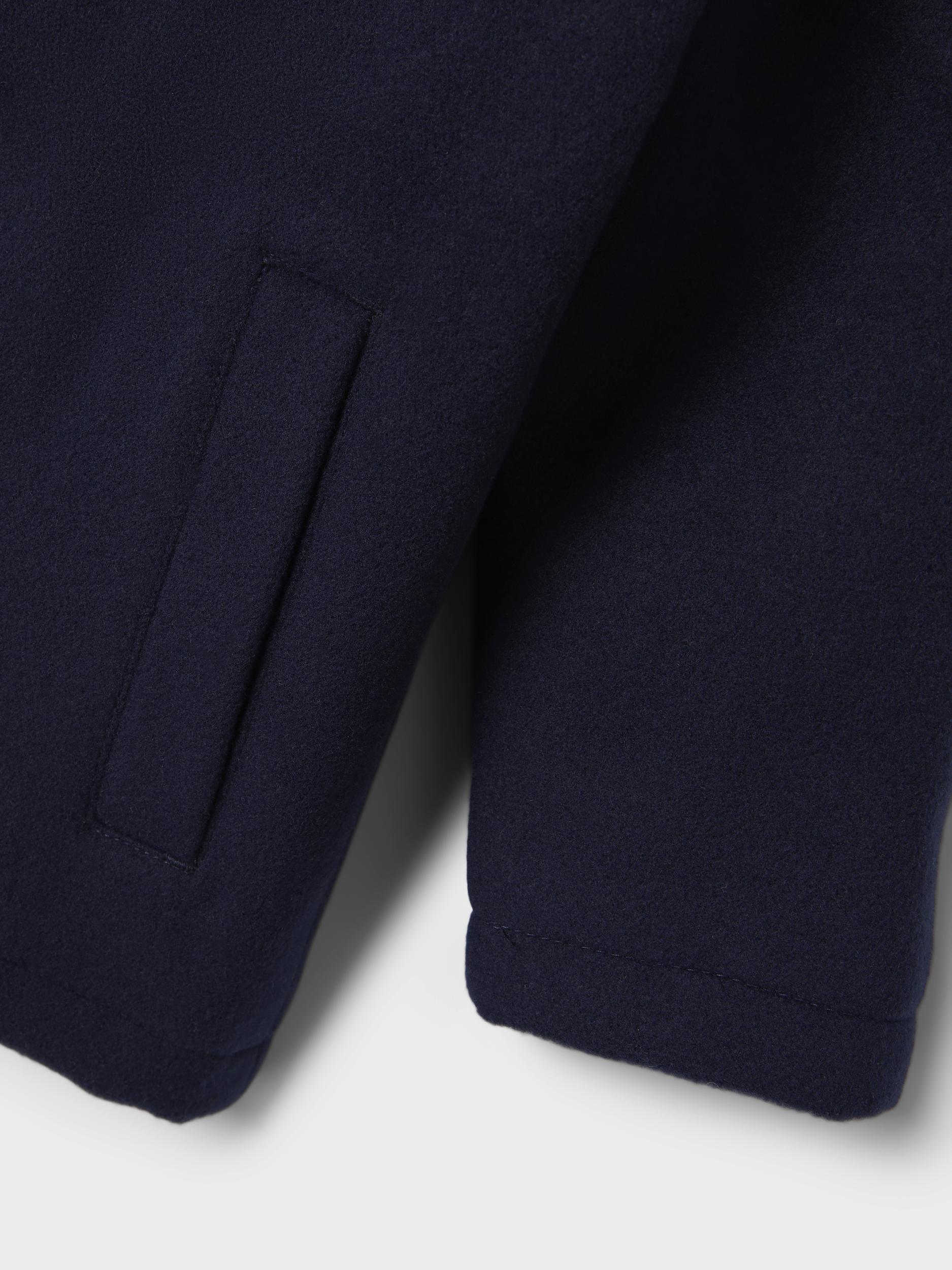Merry Mini Boy Navy Coat-Sleeve & pocket detail