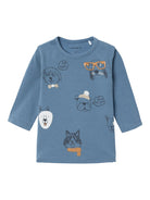 NAME IT Kolio Long Sleeve Top-Coronet Blue Coronet Blue front view