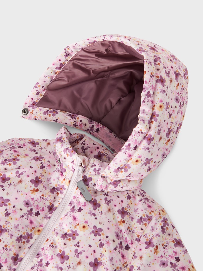 Maxi Flower Aop Orchid Ice Jacket-Hood view
