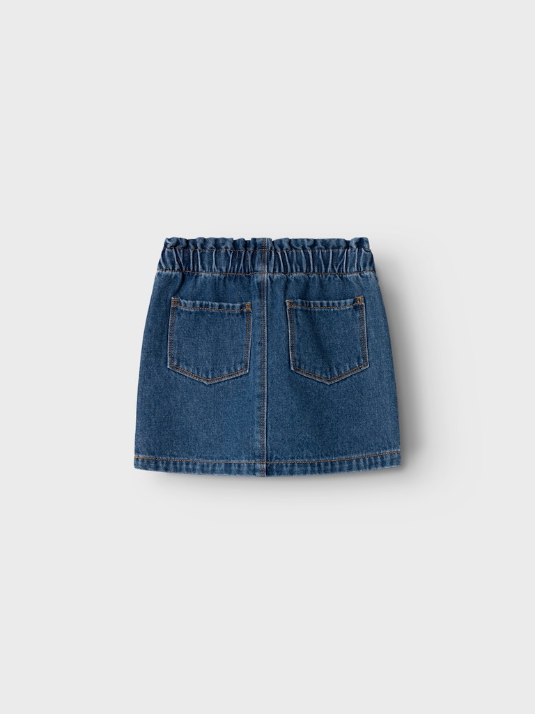 Sienna Denim Skirt-Dark Blue Denim-Back pocket detail