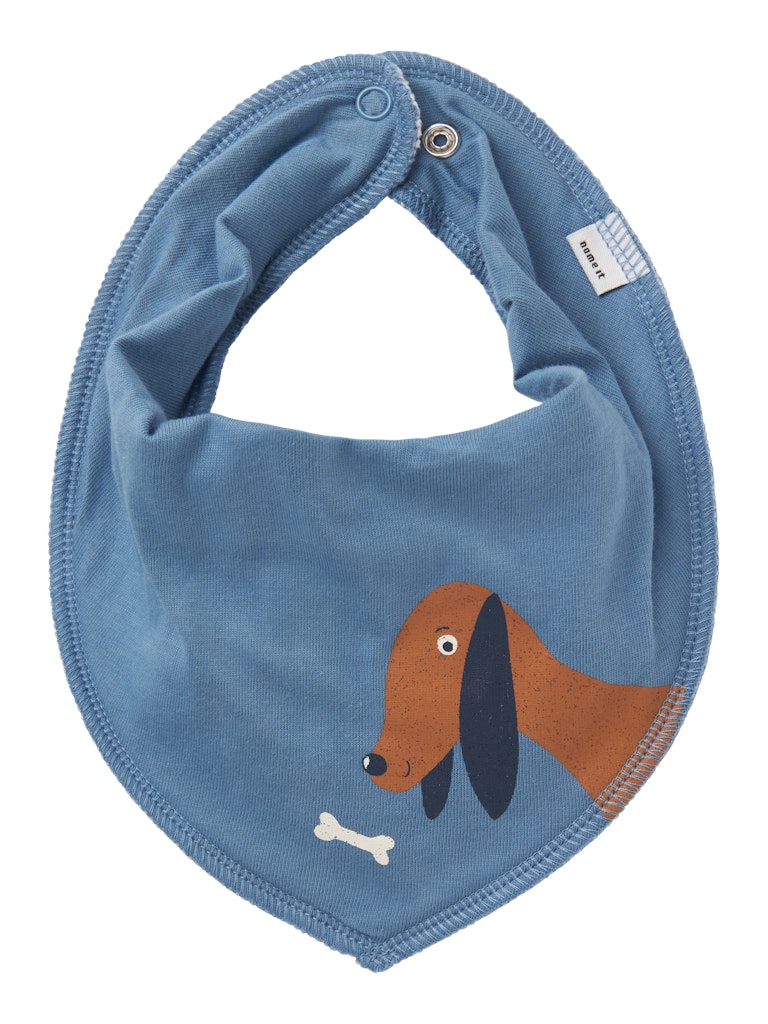 Newborn Yasimkanon Scarf Bib-Coronet Blue-Front View