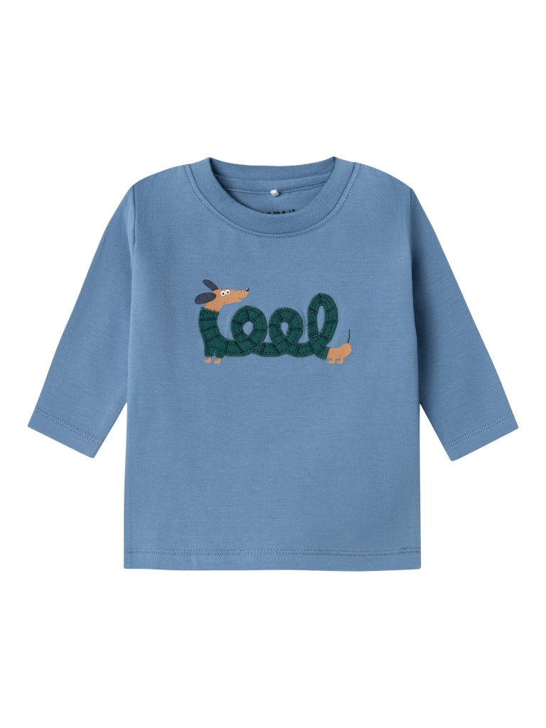 Boy's Keyman Long Sleeve Top-Coronet Blue-Front View