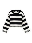 NAME IT Nolea Long Sleeve Short Knit BLACK front view