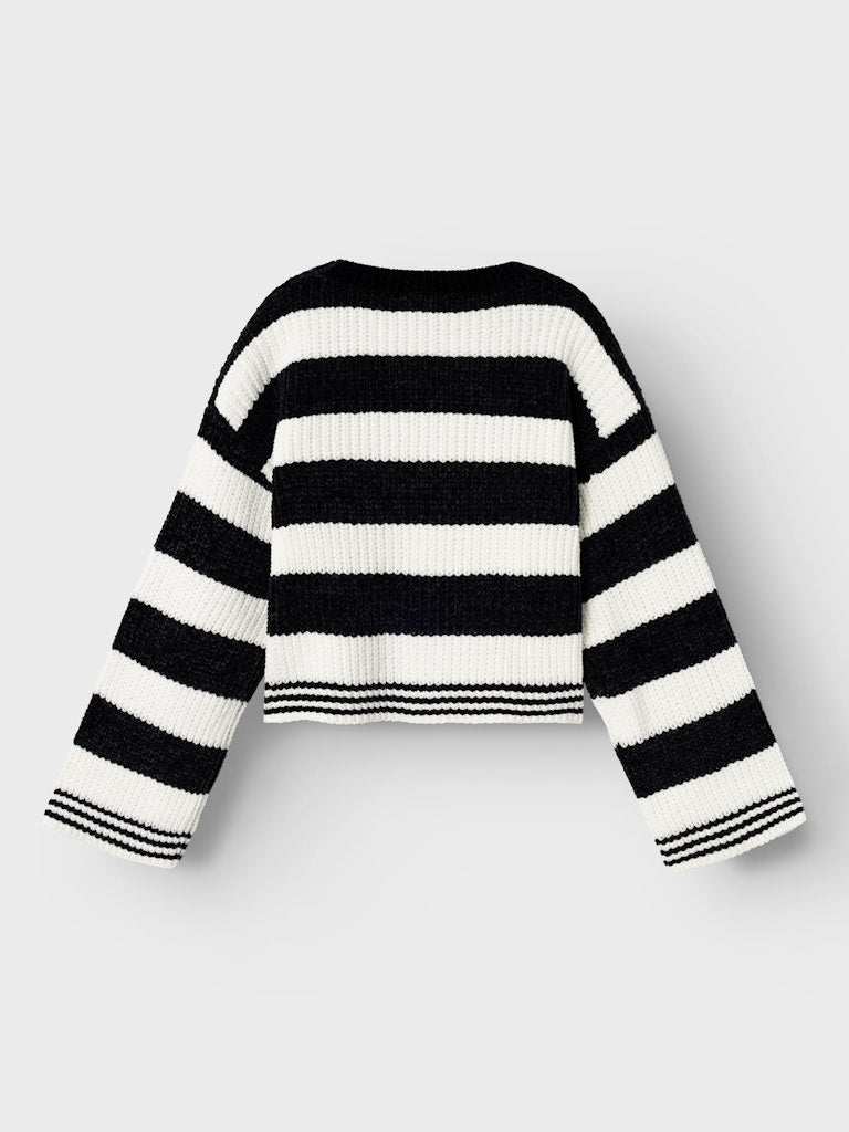 Girl's Nolea Long Sleeve Short Knit Black-Back View