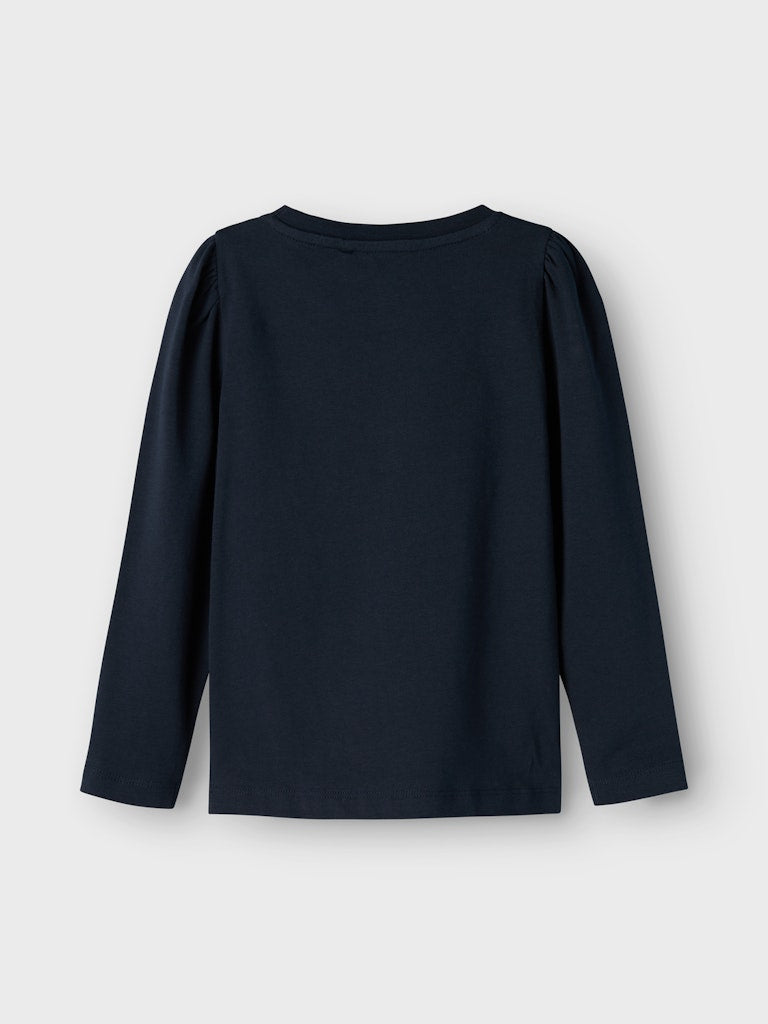 Girl's Nemmy Long Sleeve Top-Dark Sapphire-Back View