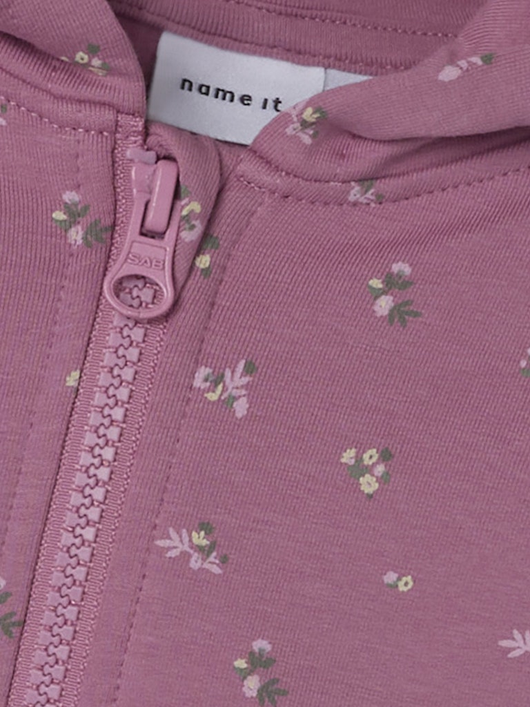 Ohana Sweat Mauve Orchid Cardigan-Zip detail