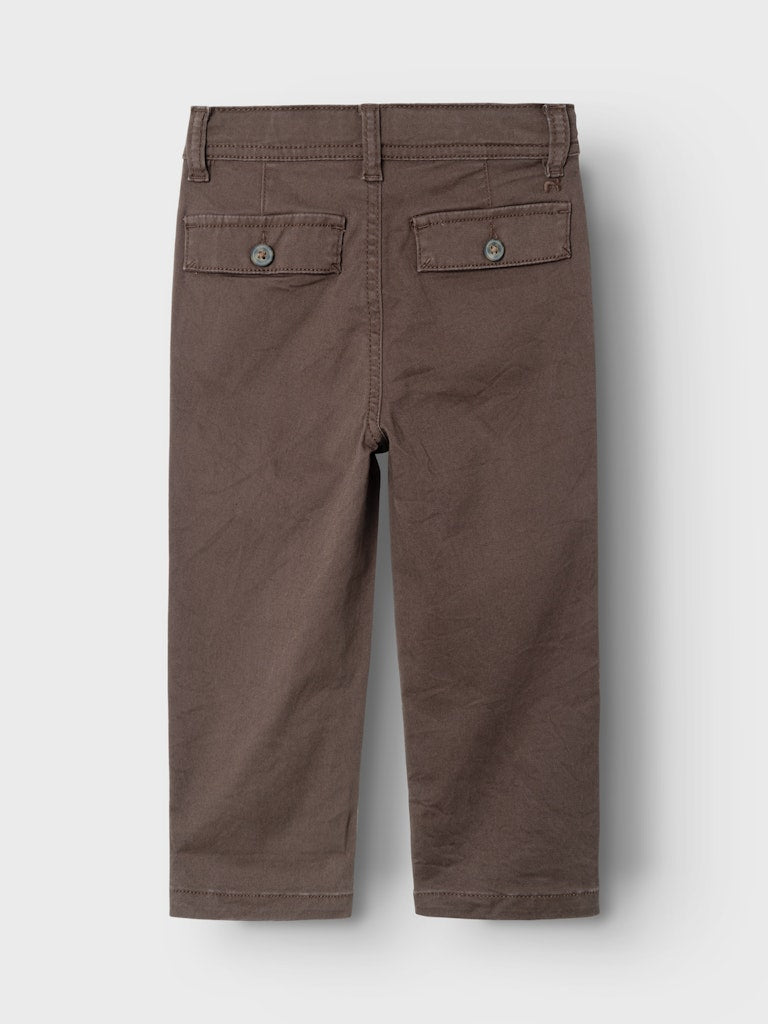 Silas Tapered Twill Brown Pant-Back view