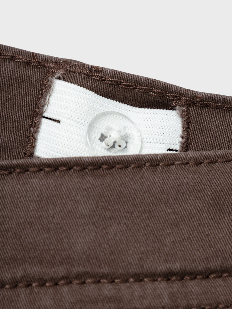 Silas Tapered Twill Brown Pant-Waist adjuster view