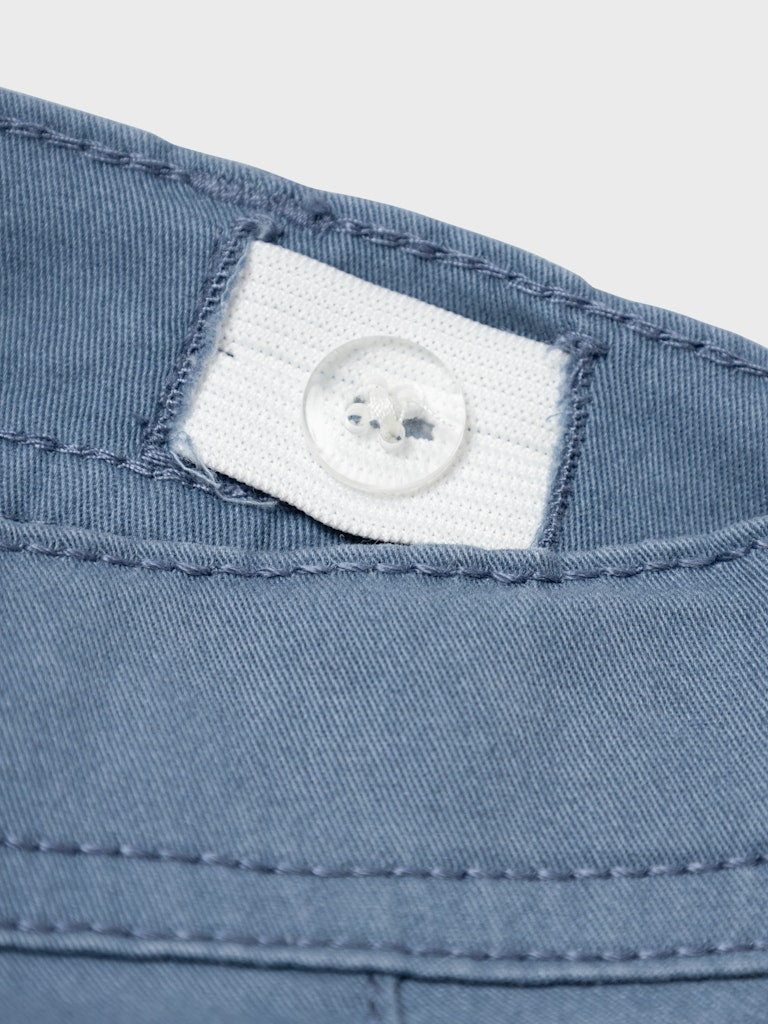 Silas Tapered Twill Blue Pant-Waist adjuster view