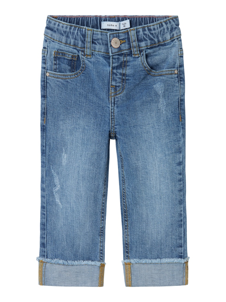 Girl's Rose Straight Jeans 9262-Medium Blue Denim-Front View