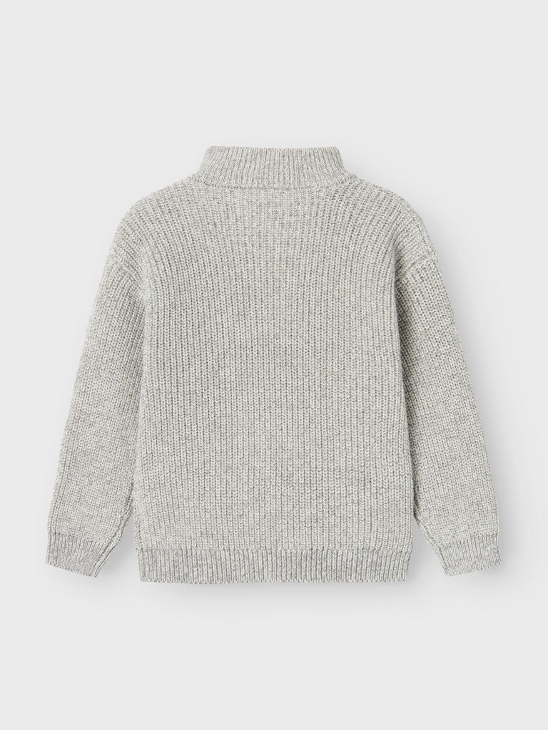 Boy's Safalle Long Sleeve Knit-Grey Melange-Back View