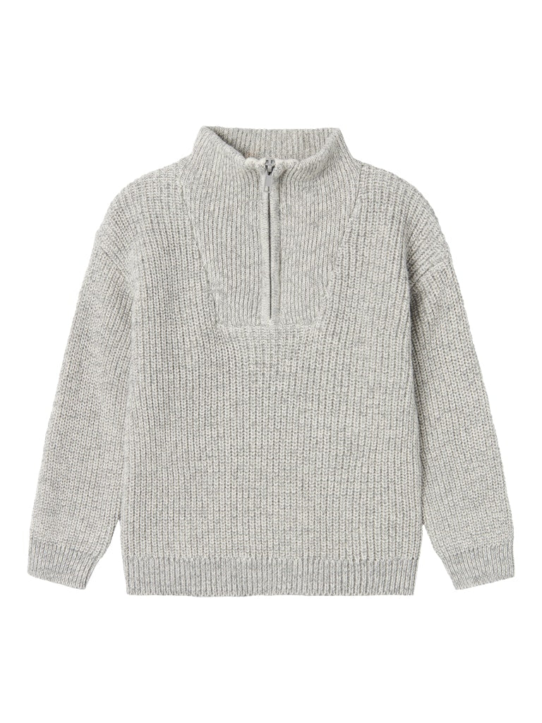 Boy's Safalle Long Sleeve Knit-Grey Melange-Front View