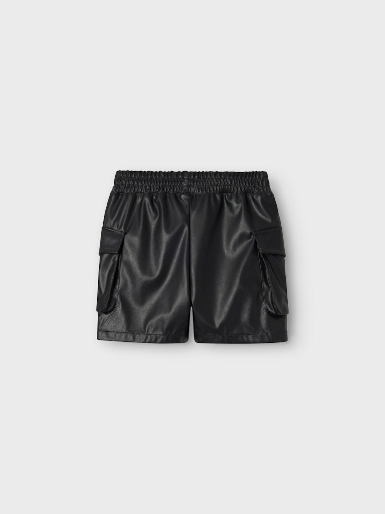 Girl's Sianina Cargo Shorts-Black-Back View