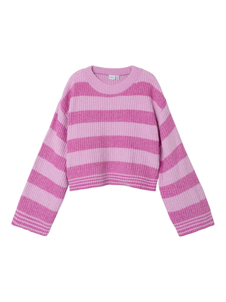 Girl's Nolea Long Sleeve Short Knit Phlox Pink-Front View