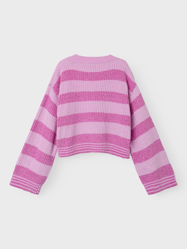 Girl's Nolea Long Sleeve Short Knit Phlox Pink-Back View