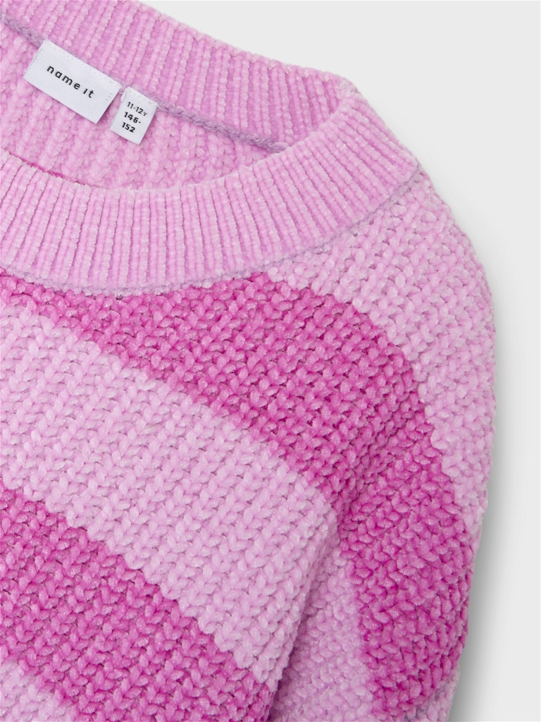 Girl's Nolea Long Sleeve Short Knit Phlox Pink-Close Up View