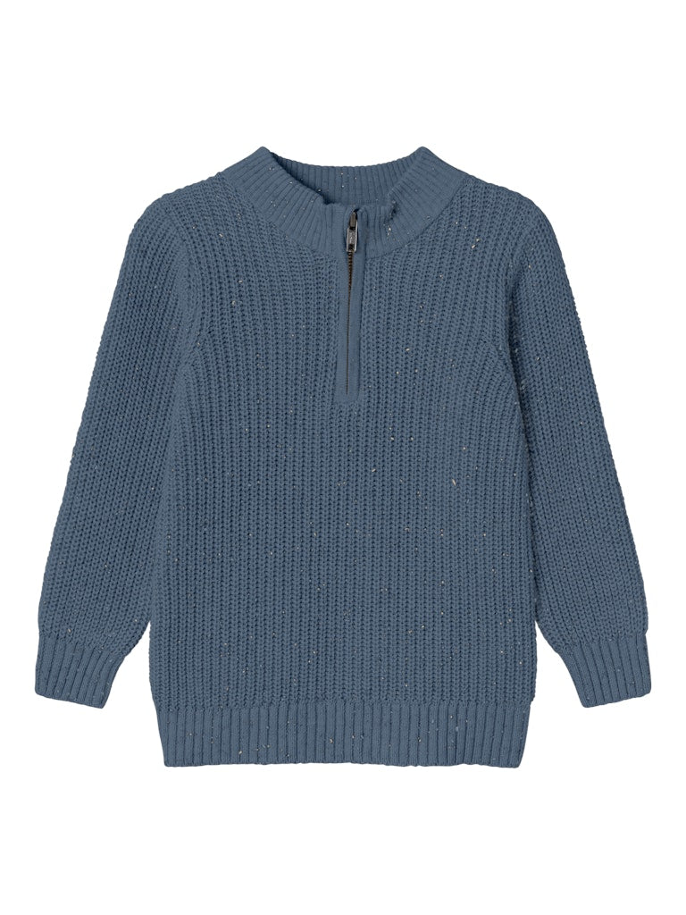 Nesalle Long Sleeve Zip Knit-Bering Sea