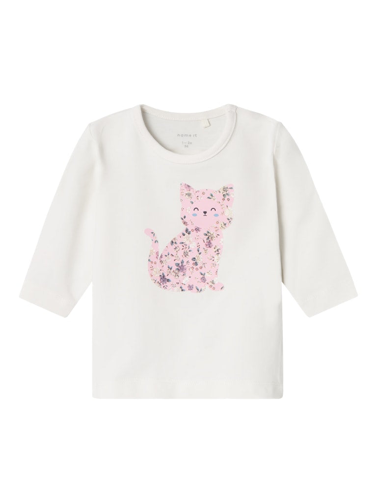 Newborn girl's Sinnai Long Sleeve Top-Jet Stream-Front View