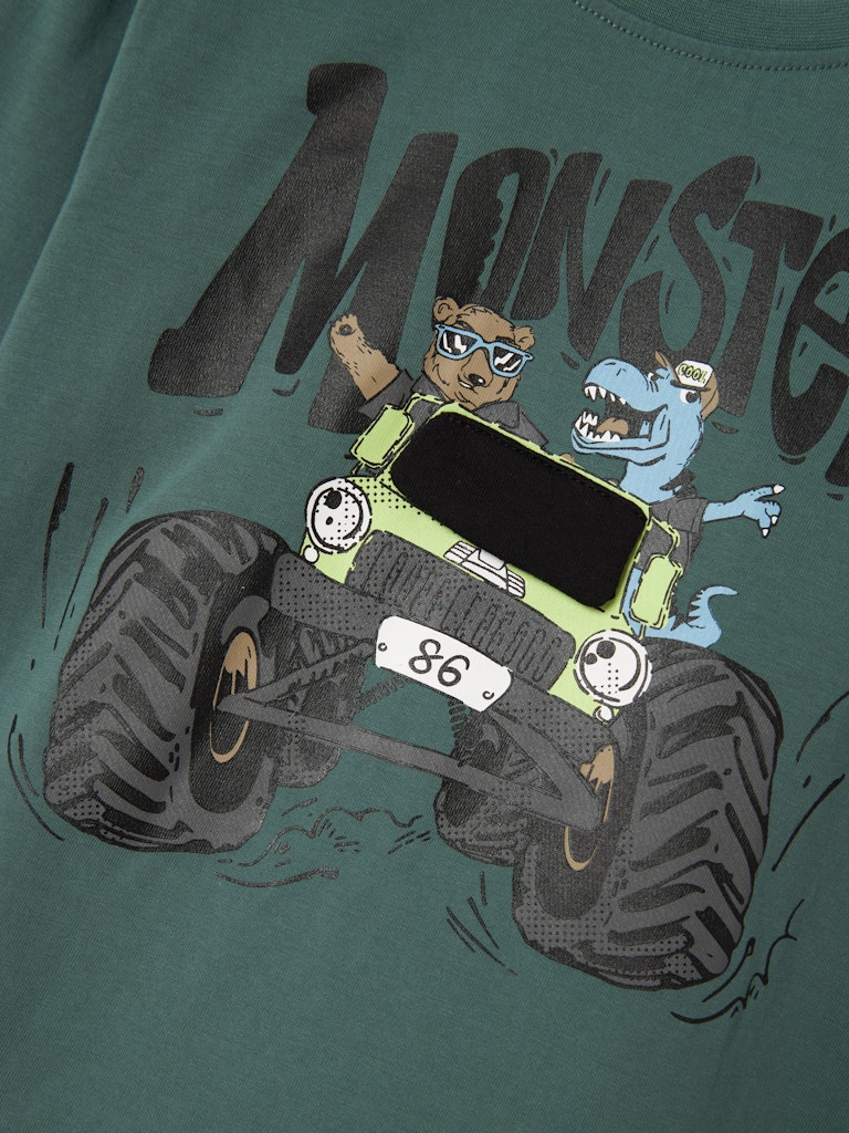 Stan Dark Forest Top-Dino on truck print 