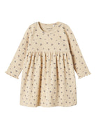 NAME IT Olinne Long Sleeve Dress-Summer Sand Summer Sand front view