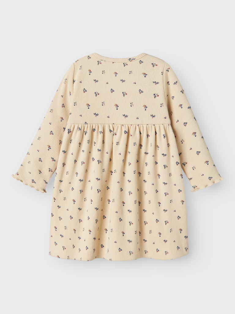 Newborn Olinne Long Sleeve Dress-Summer Sand-Back View