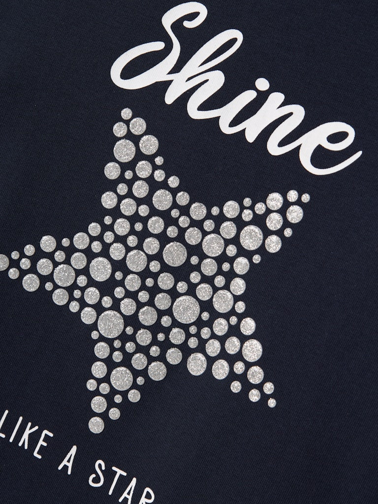 Girl's Rstar Long Sleeve Top-Dark Sapphire-Close Up View