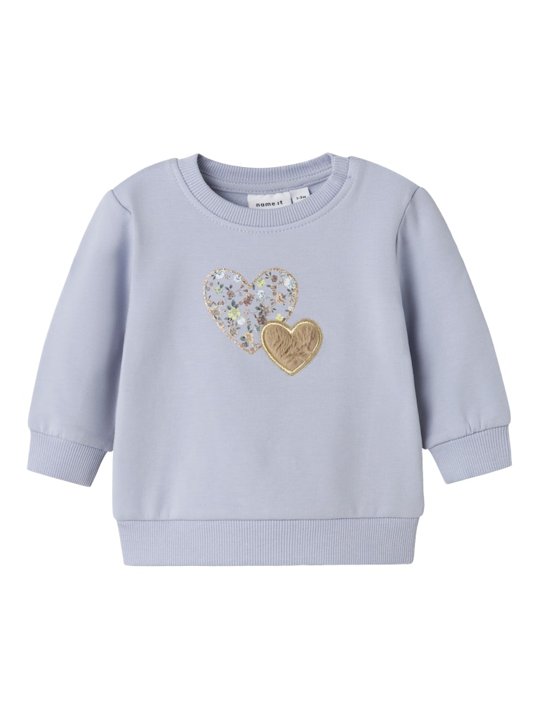NAME IT Sinda Long Sleeve Sweat-Icelandic Blue Icelandic Blue front view