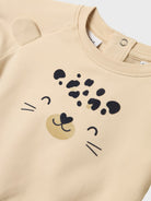 NAME IT Sonia Long Sleeve Sweat-Summer Sand Summer Sand model front view