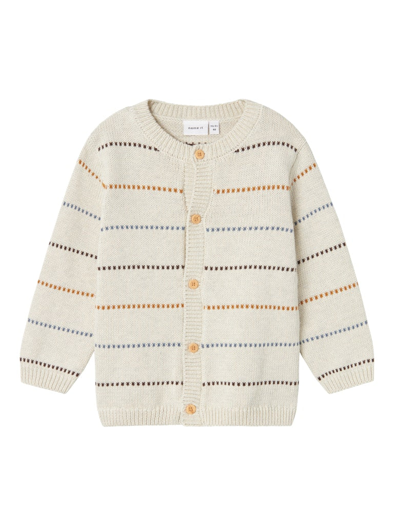 NAME IT Refolle Peyote Melange Knit Cardigan peyote melange front view